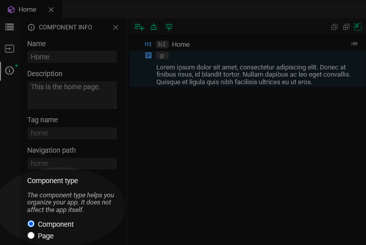 Designating a Component as a Page