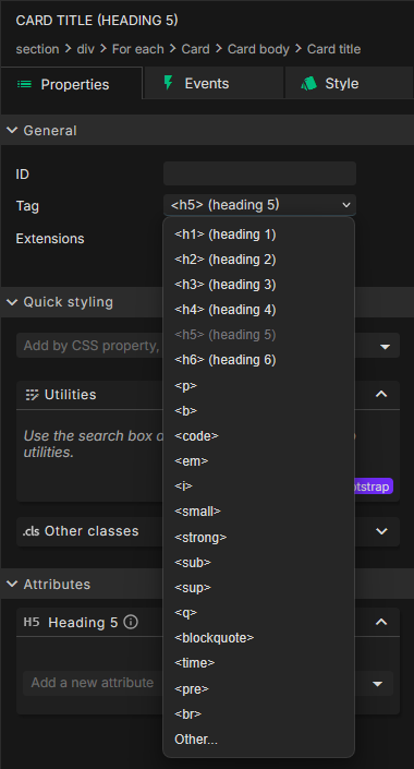 Changing an element's tag