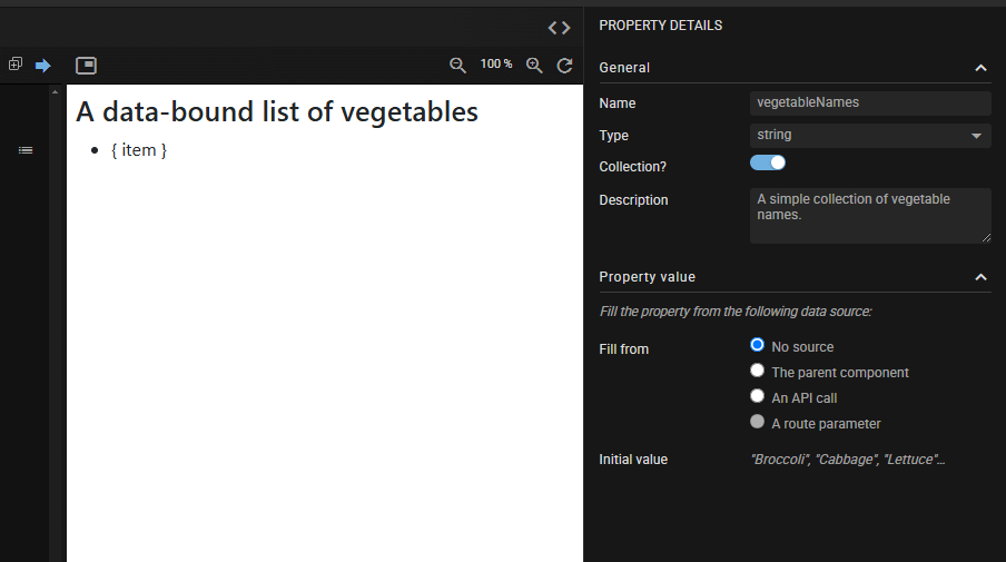 Component property source