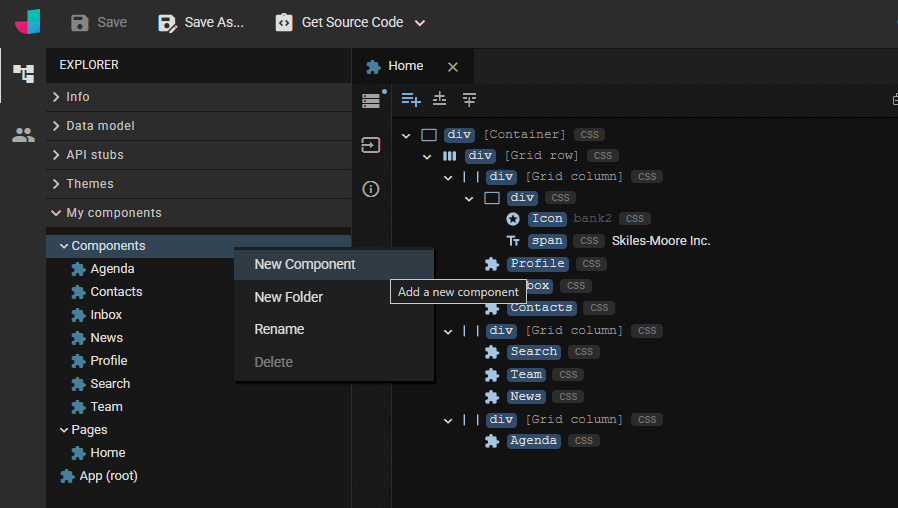 Creating a new component