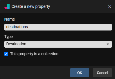 Creating the Destinations property