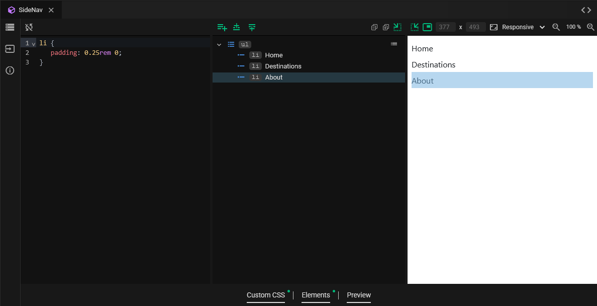 Custom CSS editor