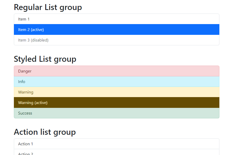 Bootstrap List group